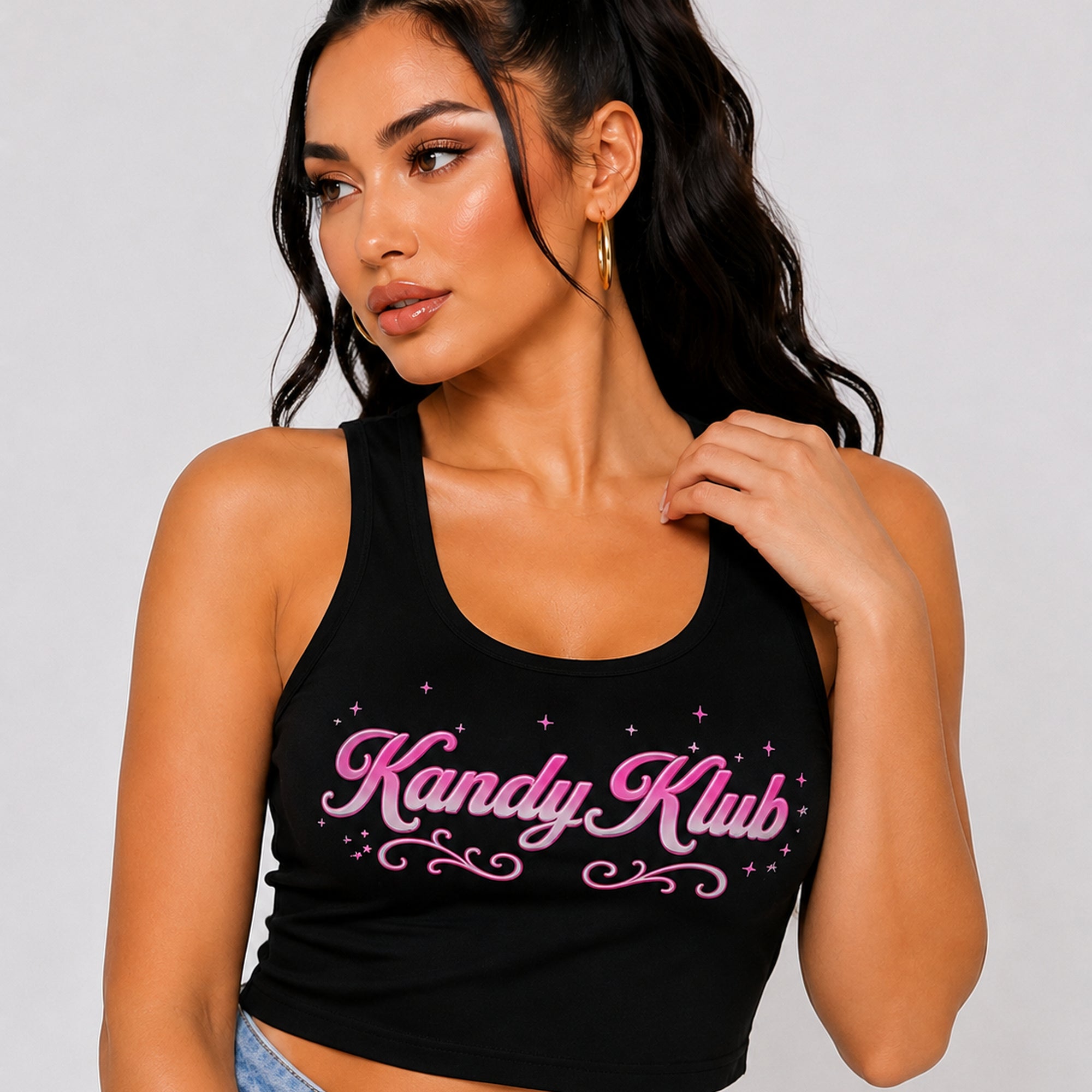 Kandy Klub Crop Top — Black